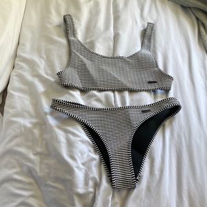 Striped triangl swim top and bottom
